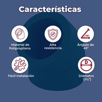 Codo Tuboplus 45 x 1½