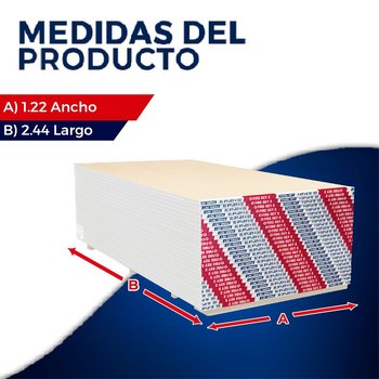Panel yeso resistente al fuego RF 1/2 1.22X2.44