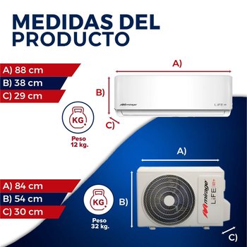 Aire Acondicionado Minisplit 1 Tonelada Solo Frio 110V Life 12