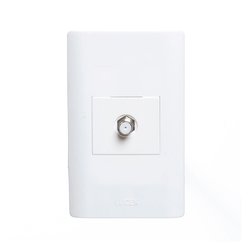 Placa 1 Toma Coaxial marca Lucek Blanco
