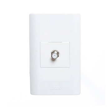 Placa 1 Toma Coaxial marca Lucek Blanco