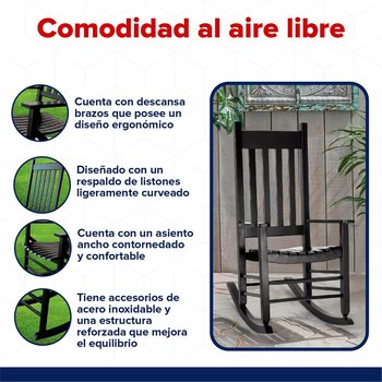Silla Mecedora Madera Negro