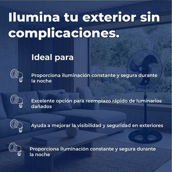 Paquete Luminario Intemperie mas foco AKSI 7W