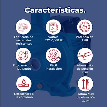 Bomba Centrífuga 1 HP Iusa 120 L x Min 127 V
