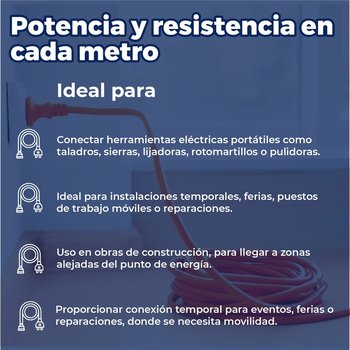 Extensión Eléctrica Uso Rudo Volteck 25 m Calibre 16 Naranja
