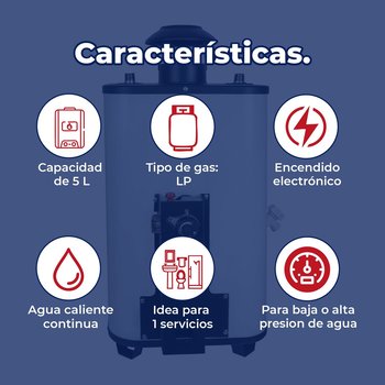 Calentador de Paso Iusa Enerhit Gas Natural 5 L