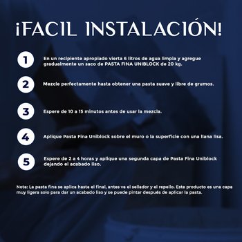 Recubrimiento blanco pasta fina uniblock 20 kg