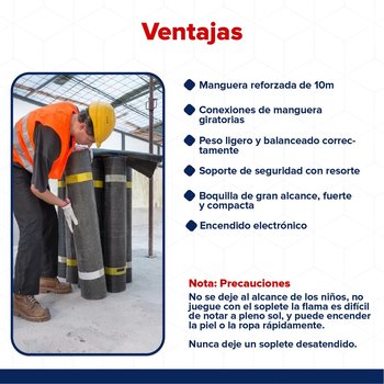 Soplete Gas Butano Encendido Electrónico Manguera 10 m