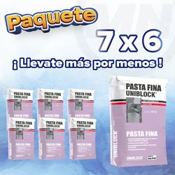 Paquete Recubrimiento Pasta fina Uniblock, saco de 20 kg. 