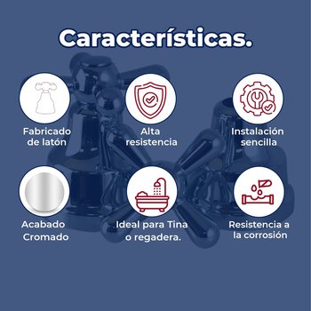 Llave Maneral Para Regadera Rugo Grande Cruceta MCRE