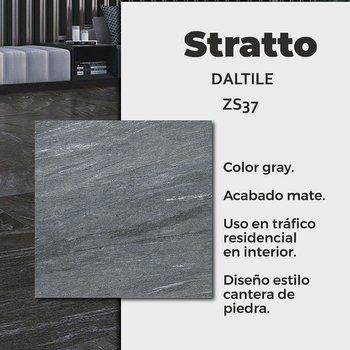 Piso Stratto Gray Daltile 60.5x60.5 cm