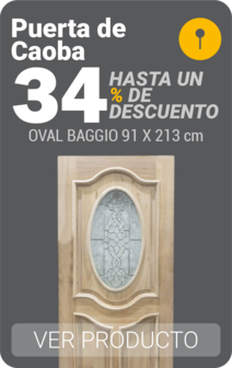 Puerta de Caoba Oval Baggio Gumont .91 x 2.13 mts