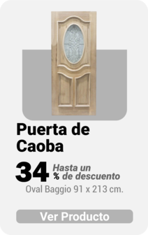 Puerta de Caoba Oval Baggio Gumont .91 x 2.13 mts