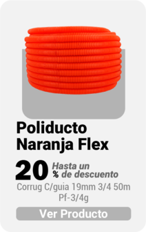 Poliducto Naranja Flex Corrugado C/Guia 19mm 3/4 50mm PF-3/4G