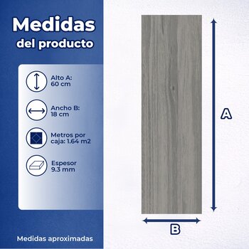 Piso Gray Living Wood Daltile 18X60 1.64M2 STD ZLW5