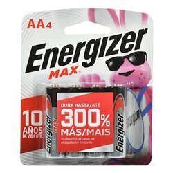 Pilas alcalinas AA energizer max 4 pzs