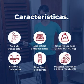 Escalera Tijera Taburete 0.96 m 2 peldaños