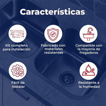 Kit de Instalación Coflex Fregadero 2 Tarjas con Contracanasta
