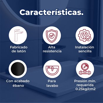 Llave Monomando Para Lavabo Alto Piazza Ébano Helvex