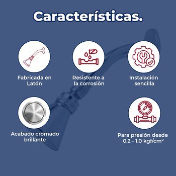 Regadera de 2 3/4” con Brazo y Chapetón Rugo Roma Acabado Cromo