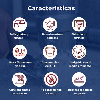 Cemento Plástico Acrílico Blanco Impac 3.8 L