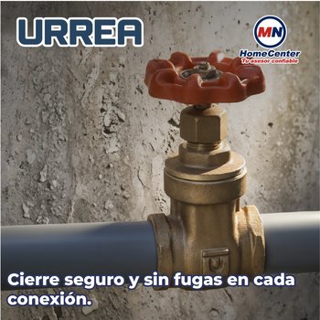 Válvula de Compuerta Roscable Urrea 19 mm (3/4") de Latón