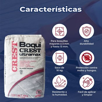 Boquilla con arena 10 kg Crest color blanco ártico