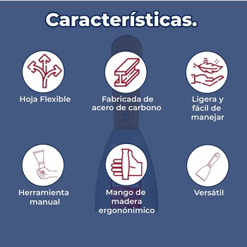 Espátula Flexible Byp Mango Madera 3 pulg