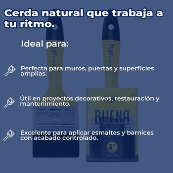 Brocha Byp de cerda natural La Buena 3” pulgadas