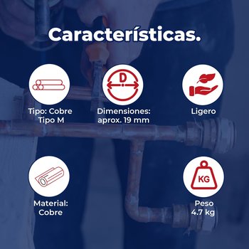 Tubo Cobre M 19 MM 3/4 (6.10 M)