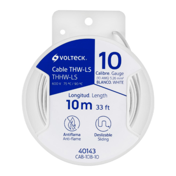 Cable Eléctrico THHW-LS Calibre 10 AWG Blanco 10 m