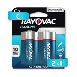 Pilas alcalinas C rayovac 2 pzs