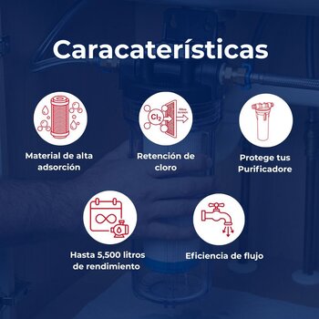 Cartucho de Repuesto Carbón Activado Primario Osmosis Rotoplas