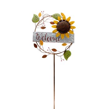Estaca decorativa para jardín figura Girasol Welcome 1.06 M