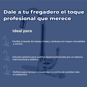 Llave Mezcladora Monomando al Piso Para Fregadero Rugo 104FM