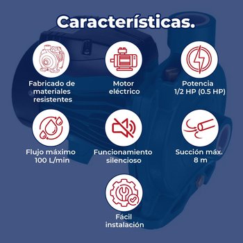 Bomba Centrifuga Para Agua 1/2 HP Uso Domestico Iusa