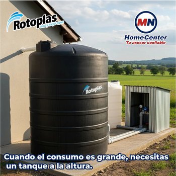 Tanque Para Agua Rotoplas Estándar Negro 22000 L
