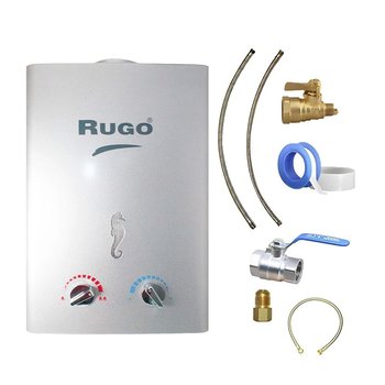 Calentador Paso 08 Lts Rugo Gas LP Incluye Kit de Instalación