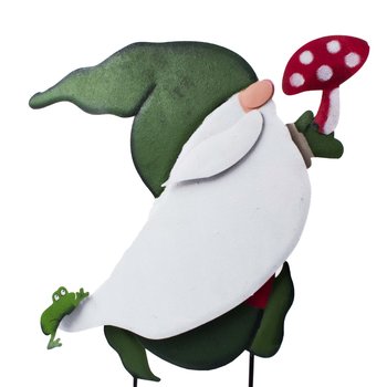Estaca decorativa para jardín figura Gnomo Hongo 52 cm