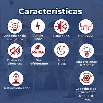 MINISPLIT 1 TONELADA FRIO CALOR 220V PRIME