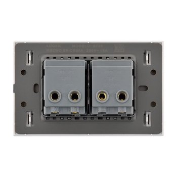 Placa 2 Apagadores Sencillos Lucek Flat Blanco