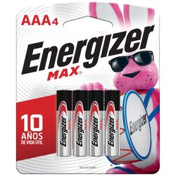 Pilas alcalinas AAA energizer max 4 pzs