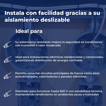 Cable Eléctrico de Cobre Blanco Indiana 100 M CAL 6 THW-LS 600 V