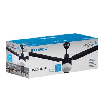 VENTILADOR INDUSTRIAL TORBELLINO NEGRO 54 in CON LUZ 3 ASPAS