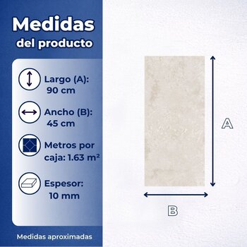 Piso Fiore Tipo Mármol Cesantoni 45x90 cm Rectificado