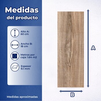 Piso Chapala Abedul 18x60.6 cm Vitromex