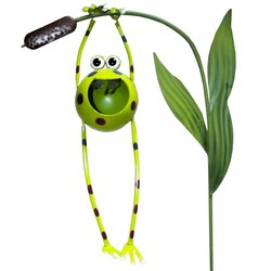 Estaca decorativa solar p/jardín Variedad de figuras rana 1.21 M