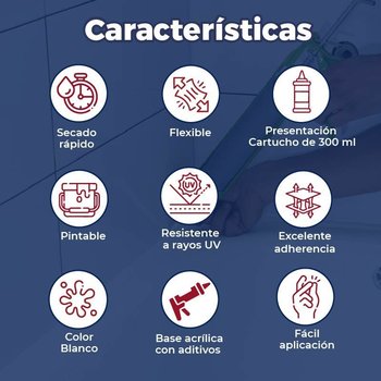 Sellador Acrílico Siliconizado Blanco Sky Cril 300 mL