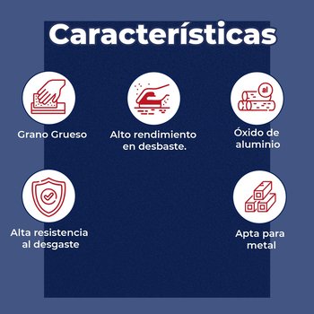 Lija de esmeril negra grano 80 de óxido de aluminio Truper