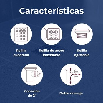 Coladera Helvex una Boca Rejilla Cuadrada 24-CH